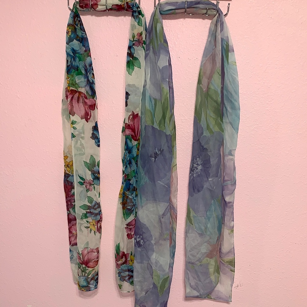 VTG Floral Sheer Scarves